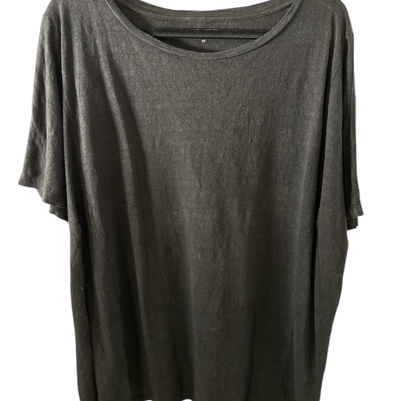 Eileen Fisher Organic Linen Short Sleeve Top – Black (Size S, Oversized Fit) - Picture 1 of 5